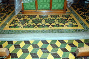 Tiles in the sanctuary August 2010